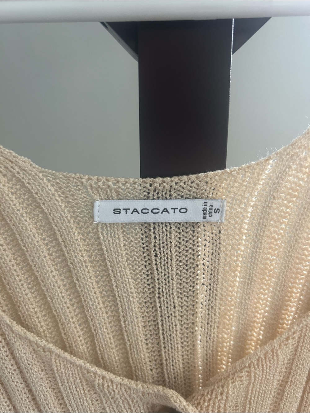Staccato Beige Ribbed Button-Front Tank - Picture 2 of 4